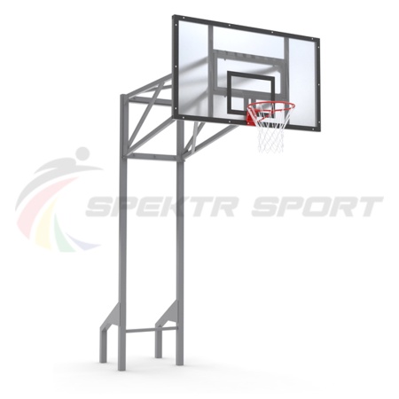 Купить Стойка баскетбольная уличная усиленная со щитом из оргстекла, кольцом и сеткой SP D 413 в Демидове 