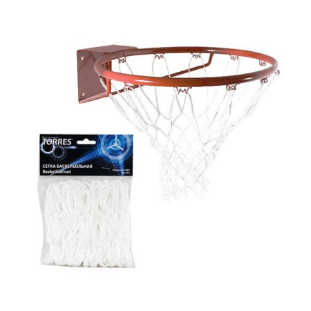 Купить Сетка баскетбольная Torres, нить 4 мм, белая в Демидове 