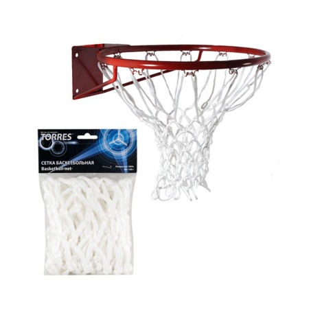 Купить Сетка баскетбольная Torres, нить 6 мм, белая в Демидове 