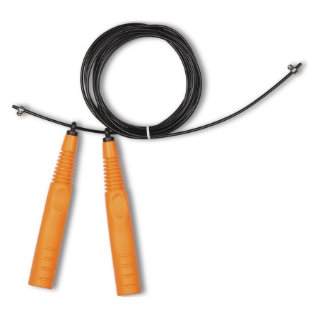 Купить Скакалка высокооборотная Кроссфит стальной шнур в оплетке 2.9 м чёрно-оранжевая в Демидове 